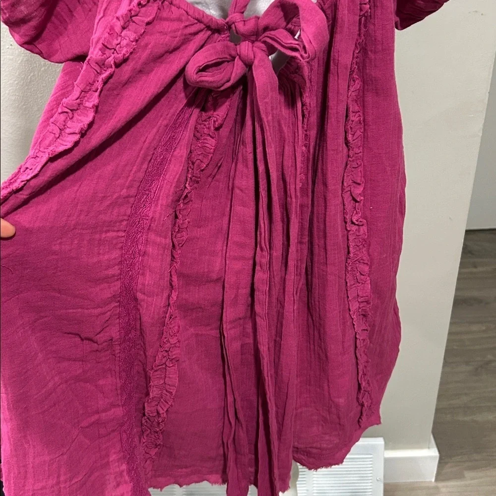 Free People Angele Mini Dress S OB1310143 Dragonfruit Punch Pink SZ Small